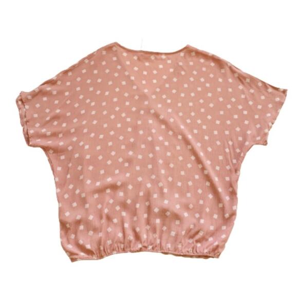 Twenty Seconds Top Mauve Peach Crossed Front Surplice Short Sleeve Blouse Large - Picture 8 of 12
